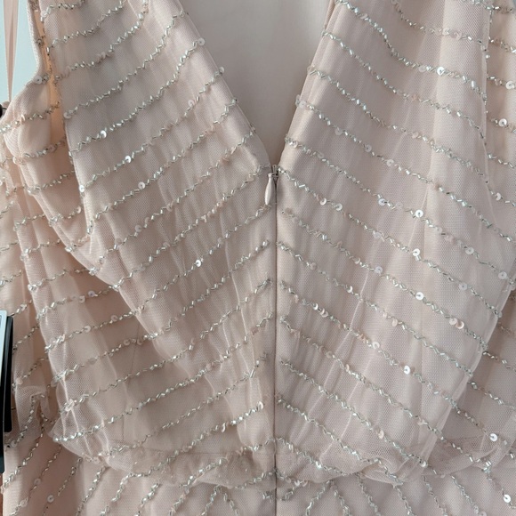 Adrianna Papell Art Deco Beaded Blouson Dress with Halter - Picture 11 of 11